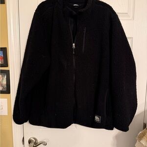 Eddie Bauer Black Sherpa Fleece Jacket
